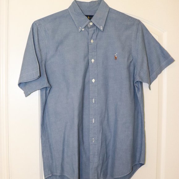 Short Sleeved Ralph Lauren Buttoned Down Chambray - Picture 1 of 3